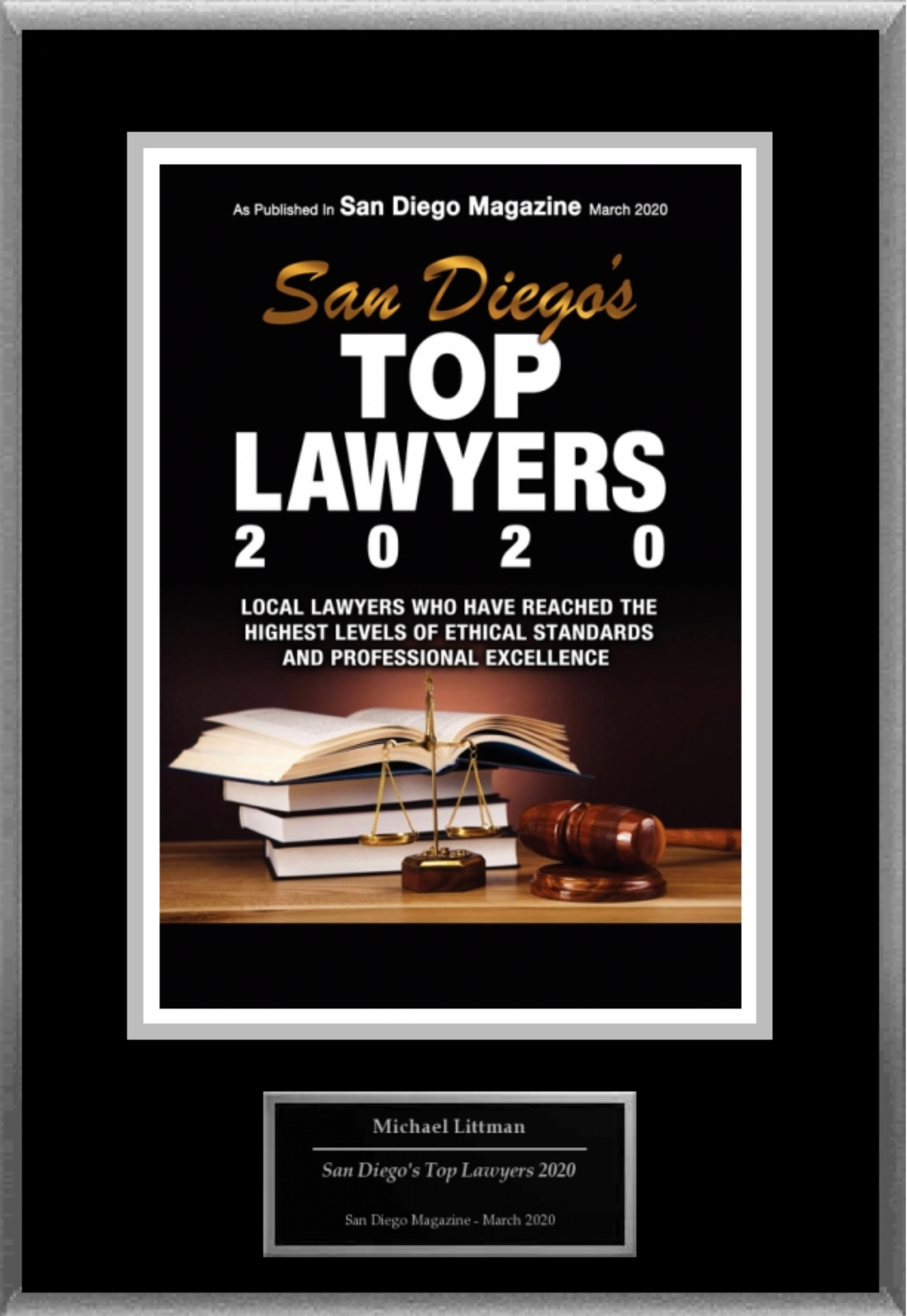 San Diego's Top Lawyers 2020 - Michael I. Littman